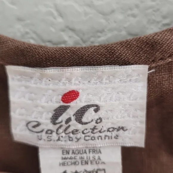 Vintage IC Tank Top Size S usa connie shirt Brown Sleeveless - Picture 2 of 8